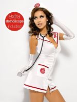 Sexy kostým Emergency dress + stetoskop XXL - Obsessive